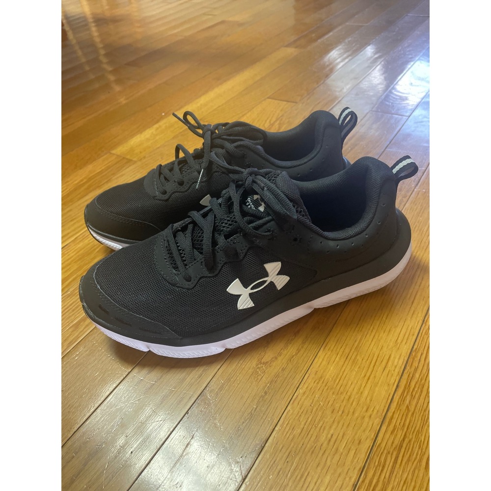 Under Armour Charged Pursuit 3 Black White Running Shoes 3026179-001 Womens 8